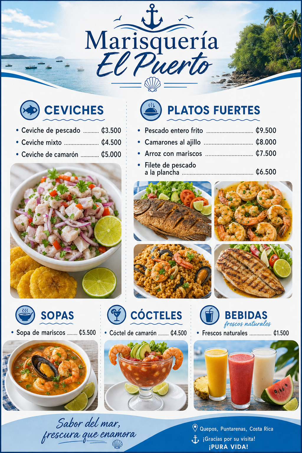 Menú de marisquería