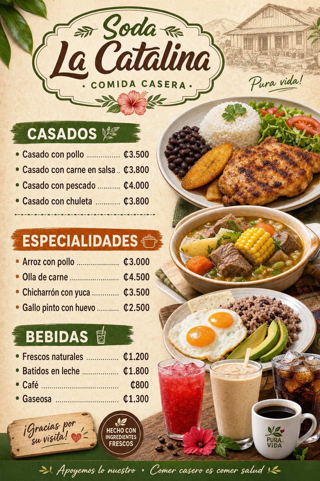 Menú de soda